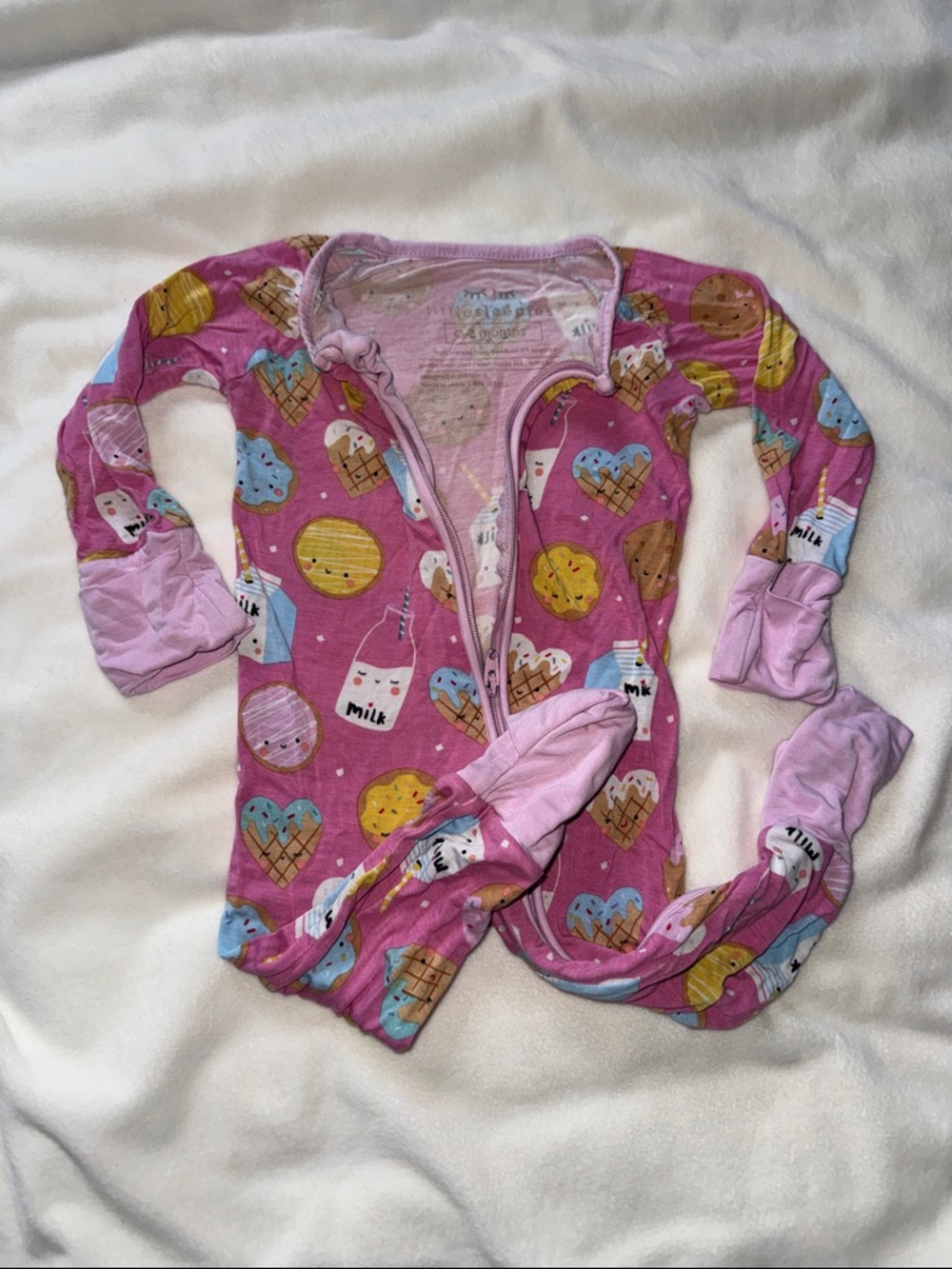 Little Sleepies Ice Cream & Milk Baby Footed Pajamas 0/3 months